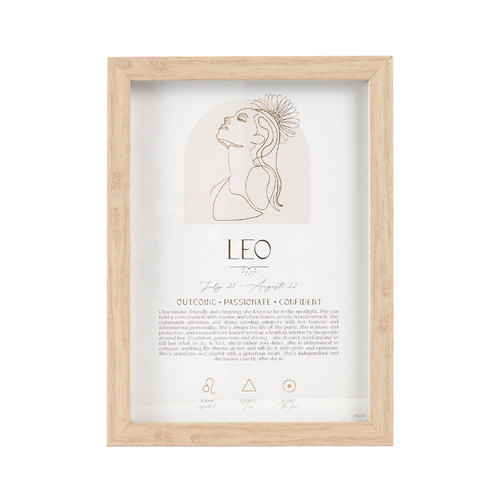 Splosh Mystique Framed Print Leo Standing/Hanging Decor 20x33cm