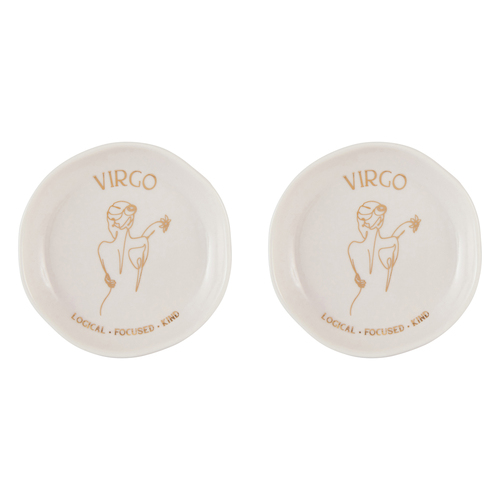 2PK Splosh Mystique Trinket Dish Virgo Round White 10cm