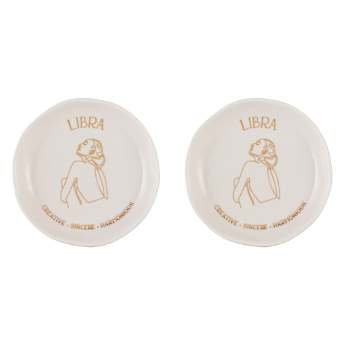 2PK Splosh Mystique Trinket Dish Libra Round White 10cm