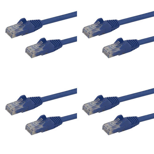 4PK Star Tech 2m Blue Snagless Cat6 UTP Patch Cable - ETL Verified