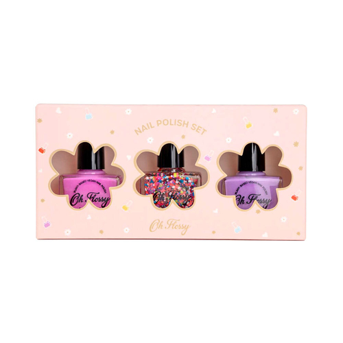 3pc Oh Flossy Party Nail Polish Enamel Gift Box Set 11ml 3y+