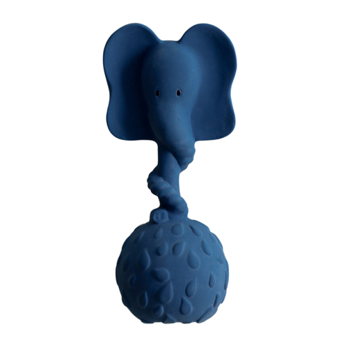 Natruba Elephant 13cm Rubber Rattle Teether Baby 0m+ Toy Blue