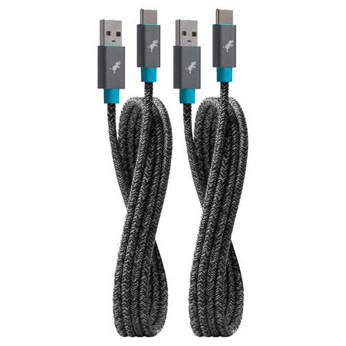 2PK Nimble Powerknit Fast Charging Cable USB-A to C 1.8m - Space Grey