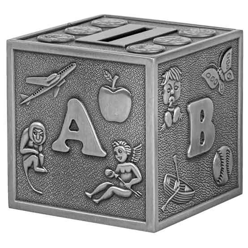 Pewter Plate Abc Money Bank 10cm Novelty Home Decor