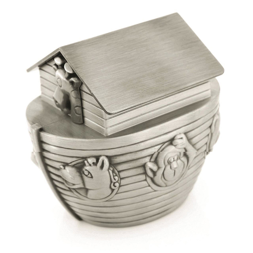 Pewter Plate Noah's Ark Money Bank 10cm Novelty Home Decor Set