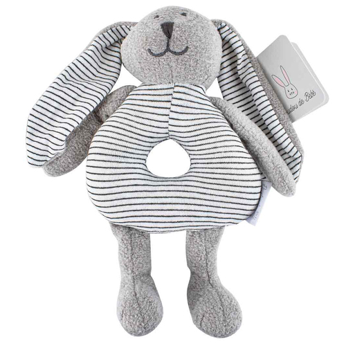 Sweet Bunny Plush Rattle Baby/Newborn Toy Grey 21cm