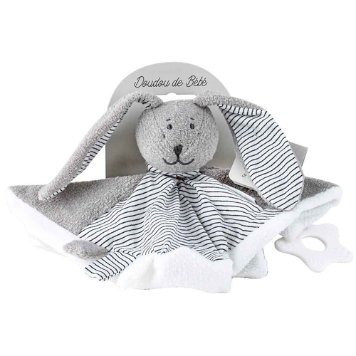 Striped Soft Plush Sweet Bunny Dou Dou Comforter Baby/Newborn Grey 25cm