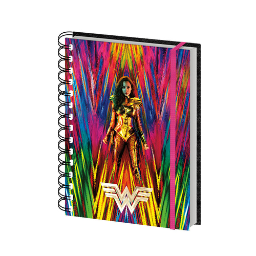 Wonder Woman Retro Style Themed Novelty Rectangular Hard Cover Notebook