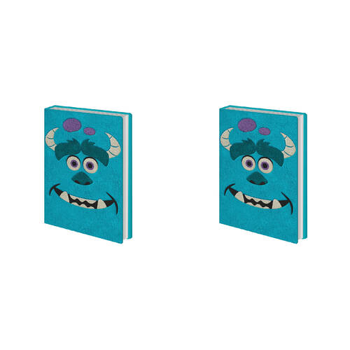 2PK Disney Monsters Inc Sulley Plush Notebook Blue 16x21cm