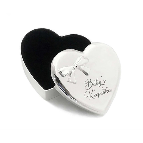 Keepsake Organiser Stainless Steel Heart Box Silver Plated 8cm