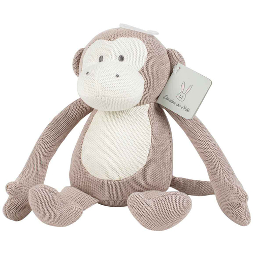 Taupe Soft Knit Plush Monkey Stuffed Animal Toy 20cm