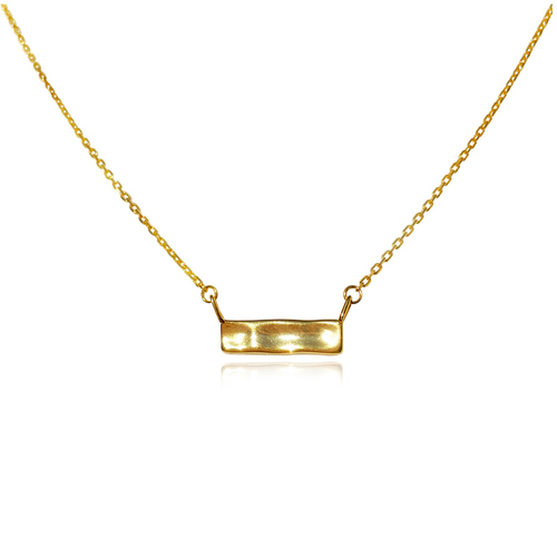 Culturesse Alva 50cm Minimal Muse Bar Pendant Necklace - Gold Vermeil