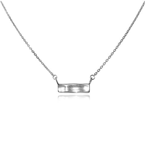 Culturesse Alva 50cm Minimal Muse Bar Pendant Necklace - Silver