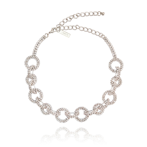 Culturesse Marc Zalo 42cm Diamante Choker - Silver