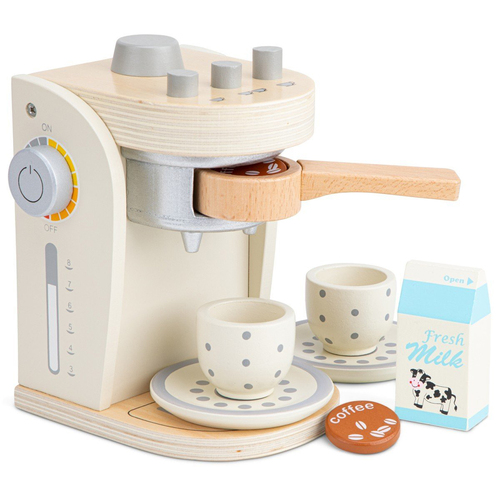 New Classic Toys 19cm Wooden Coffee Machine Kids Pretend Play White 36m+