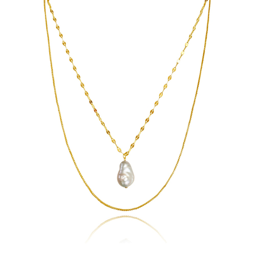 Culturesse Gwyn Layered 47.5cm Pearl Pendant Necklace