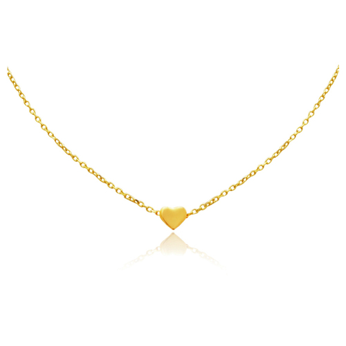 Culturesse Flavia 43.3cm Fine Gold Heart Pendant Necklace