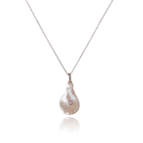 Culturesse Eve 40cm Pearl Pendant Necklace - Silver