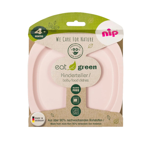 2pc Nip Baby Eat Green Kinderteller Plate Pink 4m+