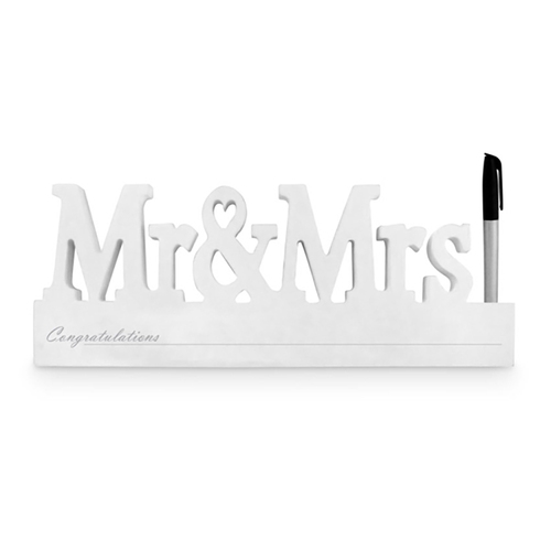 Mr & Mrs White Signature Block Novelty Celebration Signing Gift Set