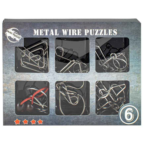 6pc Metal 3mm Novelty Thinking All Ages Interactive Puzzle 3y+