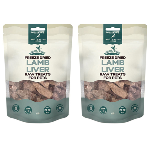 2PK Nature Island Freeze Dried Lamb Liver Human Grade 80g Pets Dog/Cat Raw Treats