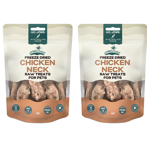 2PK Nature Island Freeze Dried Chicken Neck Human Grade 80g Pets Dog/Cat Raw Treats