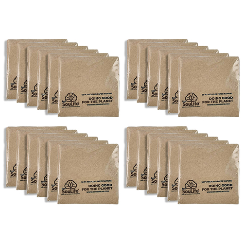 24x 50pc EcoSouLife Back to Nature Disposable  Recycled Paper Napkin