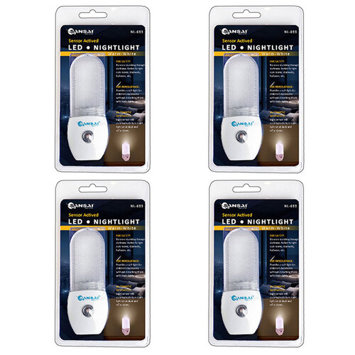 4PK Sansai LED Portable Night Light 10,000mAh 14x7 cm White