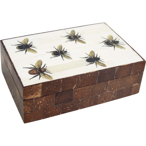 LVD Box Bee Coconut Wood Jewellery Storage Box 15x10cm