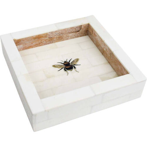 LVD Wooden Bee Tray Square Home/Lounge Decor 13.97cm