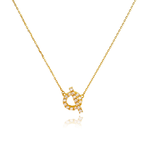 Culturesse Oaklyn 45.5cm Diamante Buckle Pendant Necklace - Gold