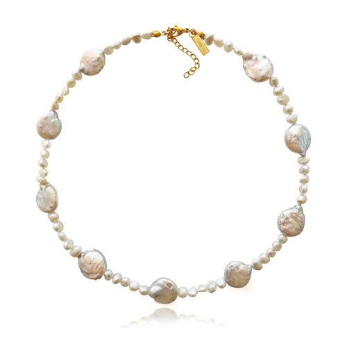 Culturesse Bellamy 48cm Organic Pearl Necklace - White