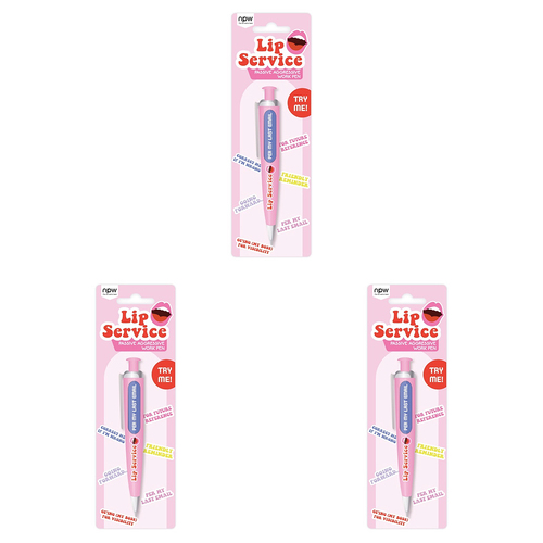 3PK NPW Gifts Predict A Pen Lip Service Writing Stationery - Pink