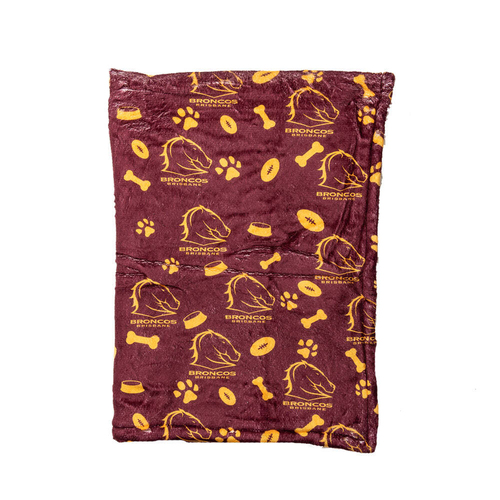 The Stubby Club Brisbane Broncos NRL Themed Pet Blanket