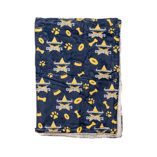 The Stubby Club North Queensland Cowboys NRL Themed Pet Blanket