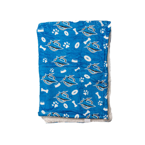 The Stubby Club Cronulla Sharks NRL Themed Pet Blanket