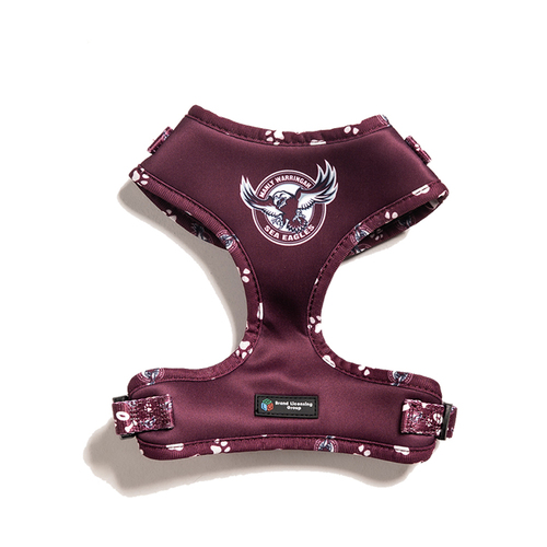 NRL Manly Sea Eagles Pet Dog Padded Harness Adjustable Vest M