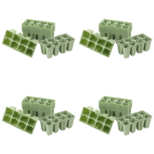 32pc Homeleisure GYO 8-Cell Plastic Seedlings Tray Sage 