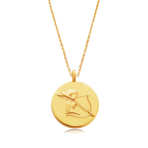 Culturesse She Is Sagittarius 50cm Artisan 24K Gold Zodiac Pendant Necklace