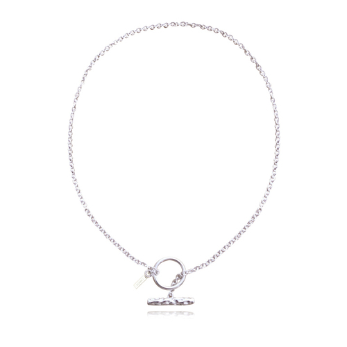 Culturesse Ebba 45.5cm Silver Bar Pendant Necklace