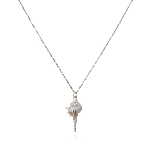 Culturesse Coralia 49cm Coastal Muse Shell Pendant Necklace - Silver