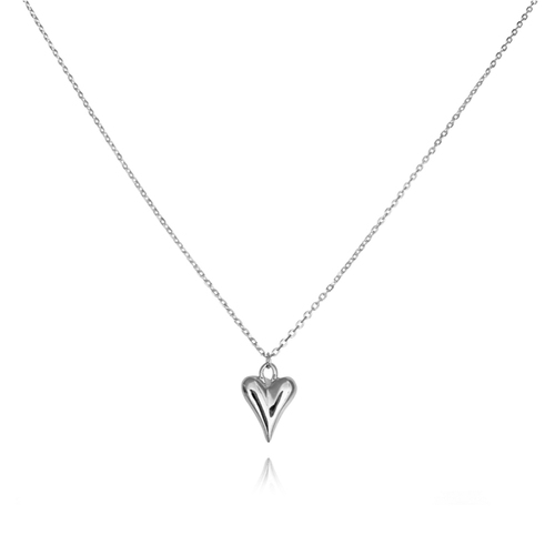 Culturesse Lavinia Classic 52cm Love Heart Pendant Necklace - Silver