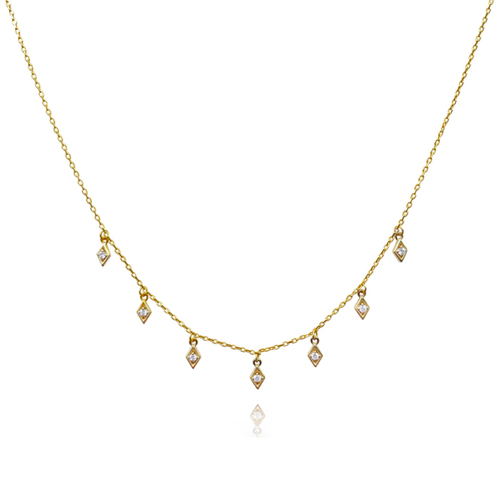 Culturesse Cami Dainty 49cm Diamante Necklace - Gold