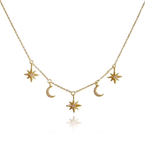 Culturesse Jayla Celestial Beauty 49.5cm Necklace - Gold