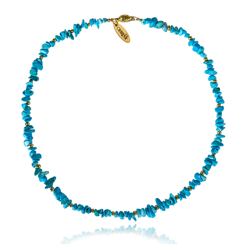 Culturesse Jacinta 42.5cm Beaded Natural Necklace - Turquoise