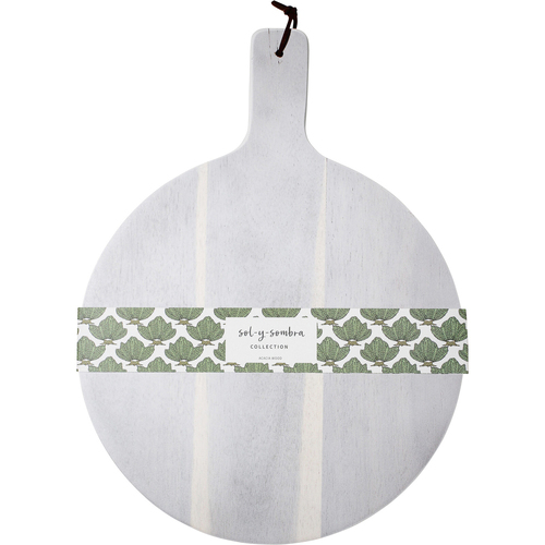 LVD Acacia Wood Round Serving Board 40x30cm - White