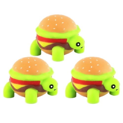 3PK Pocket Money Fun 10cm Squishy Turtleburger Kids Sensory Toy 3y+