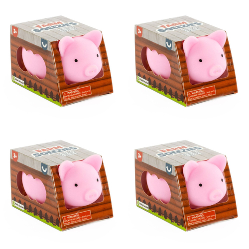 4PK Pocket Money Fun Squeezies Farm Animal Kids Toy Assorted 3y+