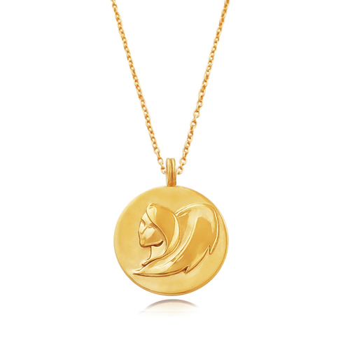 Culturesse She Is Virgo 50cm Artisan 24K Gold Zodiac Pendant Necklace